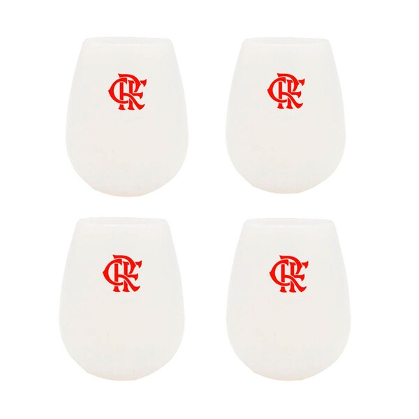 Kit Com 4 Copos De Silicone Do Flamengo