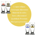 Kit Com 4 Copos Munich 200ml - Brasfoot - Frases De Boteco