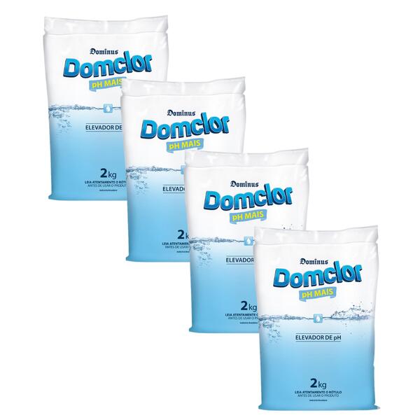 Kit Com 4 Elevador De Ph Barrilha Leve Domclor - 2kg