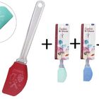 Kit Com 4 Espátula Pão Duro De Silicone Decorada Cabo Acrílic