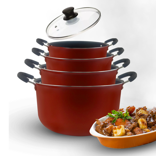 Kit Com 4 Panelas Caçarolas Tamanho Grande Família Dona Chefa