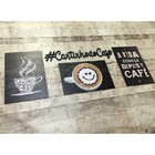 Kit Com 4 Placas Decorativas Em Mdf -tema Café Cafeteria