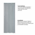 Kit Com 4 Portas Sanfonada De Pvc 210x105cm Bariri Cinza Gran