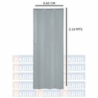 Kit Com 4 Portas Sanfonada De Pvc 210x62cm Bariri Cinza Grani