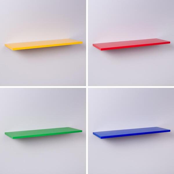 Kit Com 4 Prateleiras Coloridas 60 X 20 Cm Suporte Invisível