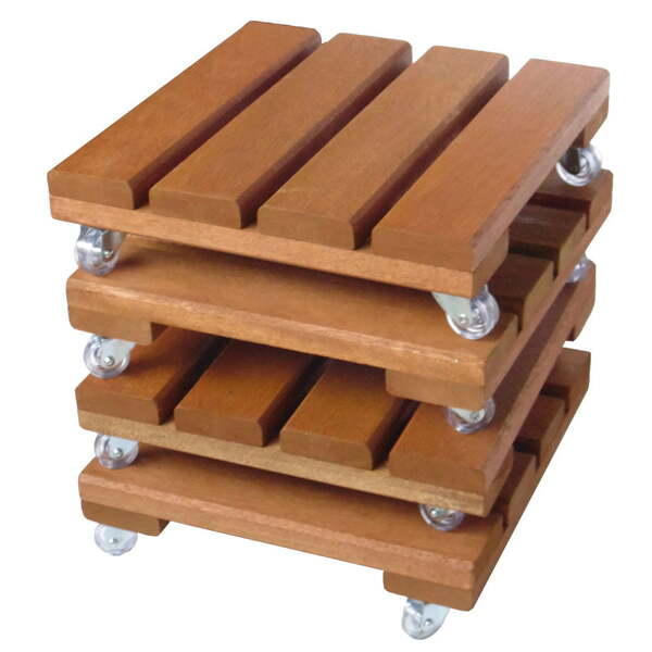 Kit Com 4 Suportes Para Vasos Com Rodas 30x30cm