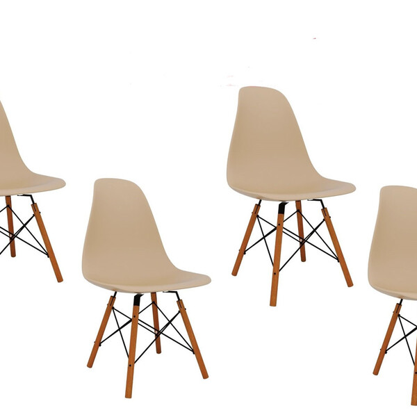 Kit Com 4 Unidades Cadeira Charles Eames Eiffel Pés Palito Sa