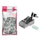 Kit Com 50 Unidades Plug Conector Rede Cat7 De Passagem