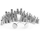 Kit com 52 Bicos de Confeitar em Inox com 01 Acoplador, 02 Ba