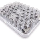 Kit com 52 Bicos de Confeitar em Inox com 01 Acoplador, 02 Ba