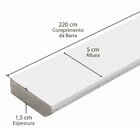 Kit Com 5 Barras Rodapé De Mdf 5cmx15mmx2.20m Revestido Liso