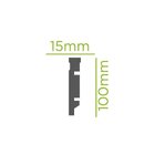 Kit Com 5 Barras Rodapé De Poliestireno 10cm X 15mm Frisado 1