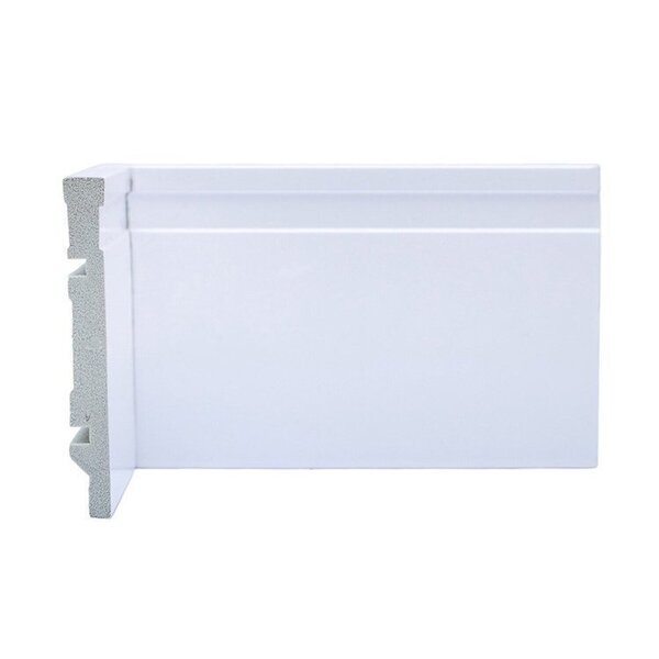 Kit Com 5 Barras Rodapé De Poliestireno 12cmx15mm Frisado 12m