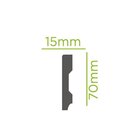 Kit Com 5 Barras Rodapé De Poliestireno 7cmx15mm Liso Wood 12