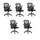 Kit Com 5 Cadeira Escritório Diretor Office Columbus Com Tela