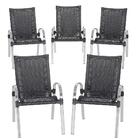 Kit Com 5 Cadeiras Colombia Para Área Externa Em Aluminio E F