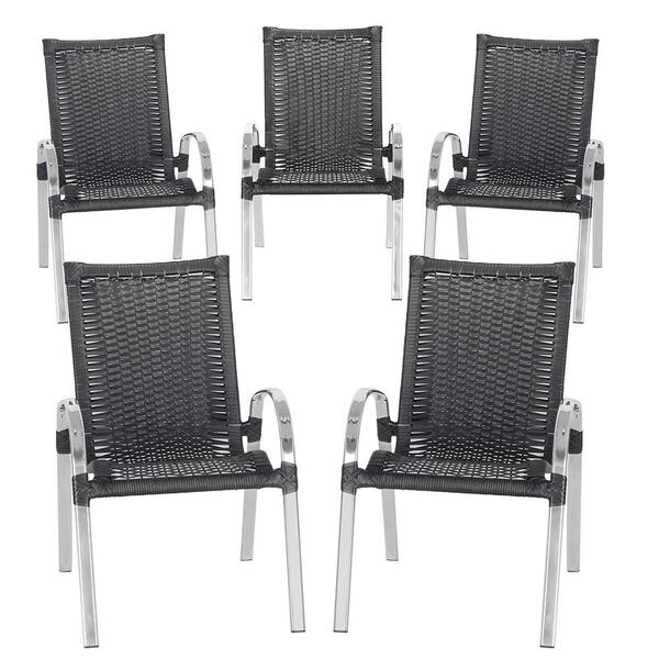 Kit Com 5 Cadeiras Colombia Para Área Externa Em Aluminio E F