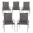 Kit Com 5 Cadeiras Colombia Para Área Externa Em Aluminio E F