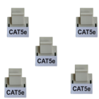 Kit Com 5-conector Fêmea Rj45 Keystone Cat5e Branco