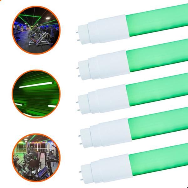 Kit com 5 Lâmpadas Tubulares LED T8 10W 60cm – Cor Verde