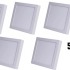 Kit Com 5 Painel Plafon 24w Luminaria Led Quadrado Sobrepor
