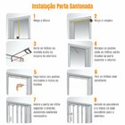 Kit Com 5 Portas Sanfonada De Pvc 210x72cm Bariri Cinza Grani