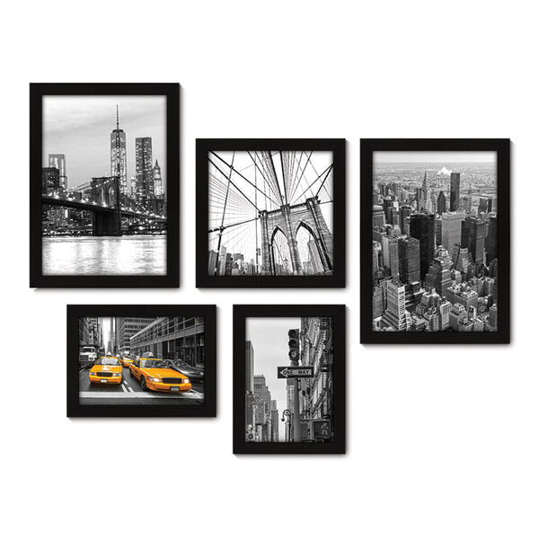 Kit Com 5 Quadros Decorativos New York Viagem 023kq01p Leroy Merlin