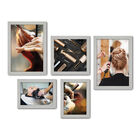 Kit Com 5 Quadros Decorativos - Salão De Beleza Cabeleireiro