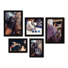 Kit Com 5 Quadros Decorativos - Tatuagem Studio Tattoo Shop -