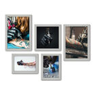 Kit Com 5 Quadros Decorativos - Tatuagem Studio Tattoo Shop -