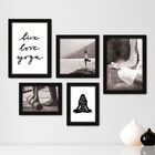 Kit Com 5 Quadros Decorativos - Yoga Natureza Meditação - 079