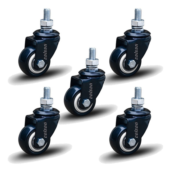 Kit Com 5 Rodízio Black Parafuso 3/8 Geladeira Móveis 50mm 50