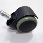 Kit Com 5 Rodízios Em Abs Preto / Cinza Para Cadeiras De Escr