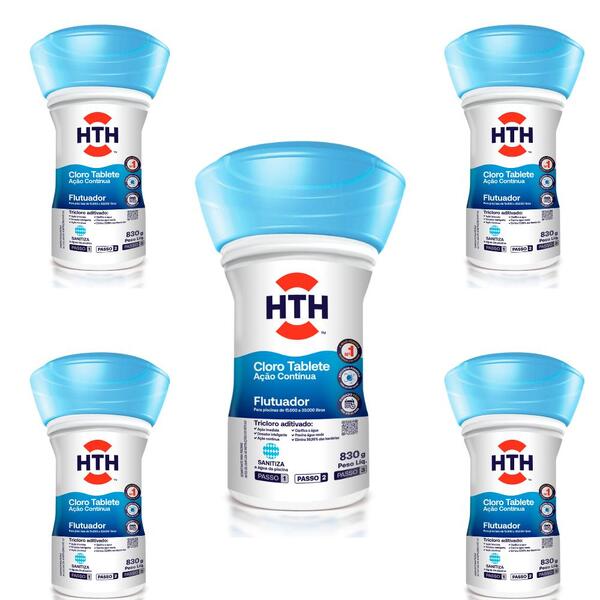 Kit Com 5 Unidades Flutuador De Piscina Advanced 830g Hth