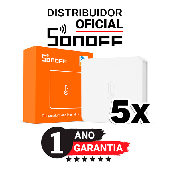 Kit Com 5 Unidades Sonoff Snzb-02 Sensor Temperatura Umidade