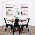 Kit Com 5cadeira Tolix Iron Design Preto  Aço Industrial Sala