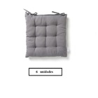 Kit Com 6 Almofadas Futton Assento Para Cadeira - Cinza Claro