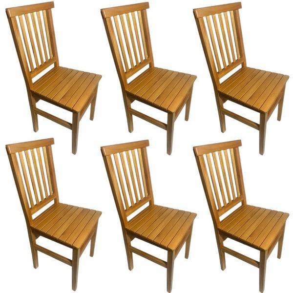 Kit com 6 Cadeiras de Madeira Mineira Bege