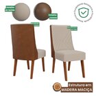 Kit Com 6 Cadeiras Em Madeira Maciça Romero Linho Bronze