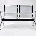 Kit Com 6 Cadeiras Longarina Aeroporto Cromada 2 Lugares