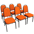 Kit Com 6 Cadeiras Para Auditórios Linha Hotel Laranja