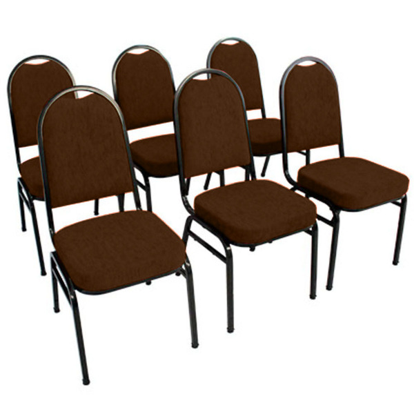 Kit Com 6 Cadeiras Para Auditórios Linha Hotel Marrom