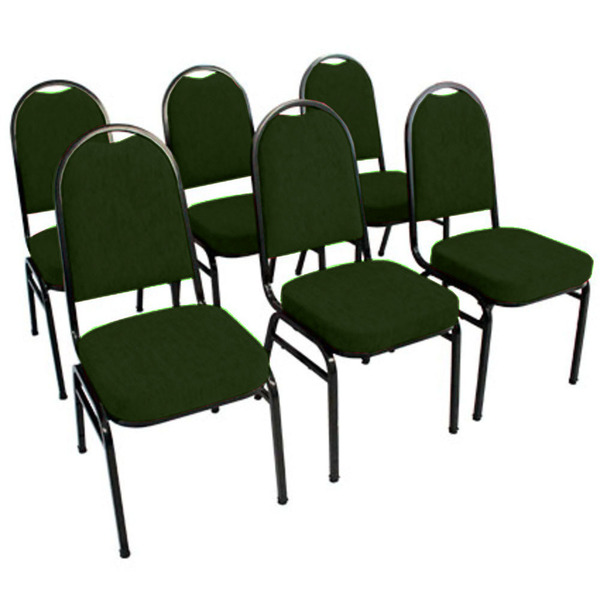 Kit Com 6 Cadeiras Para Auditórios Linha Hotel Verde