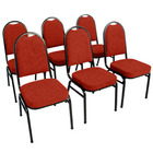 Kit Com 6 Cadeiras Para Auditórios Linha Hotel Vermelho