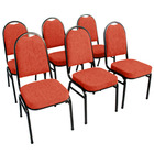 Kit Com 6 Cadeiras Para Auditórios Linha Hotel Vermelho