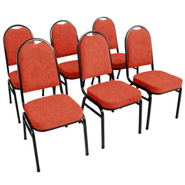 Kit Com 6 Cadeiras Para Auditórios Linha Hotel Vermelho