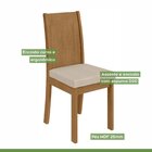 Kit Com 6 Cadeiras Para Sala De Jantar Athenas Amêndoa Clean/