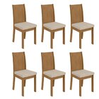 Kit Com 6 Cadeiras Para Sala De Jantar Athenas Amêndoa Clean/