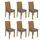 Kit Com 6 Cadeiras Para Sala De Jantar Athenas Amêndoa Clean/