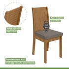 Kit Com 6 Cadeiras Para Sala De Jantar Athenas Amêndoa Clean/